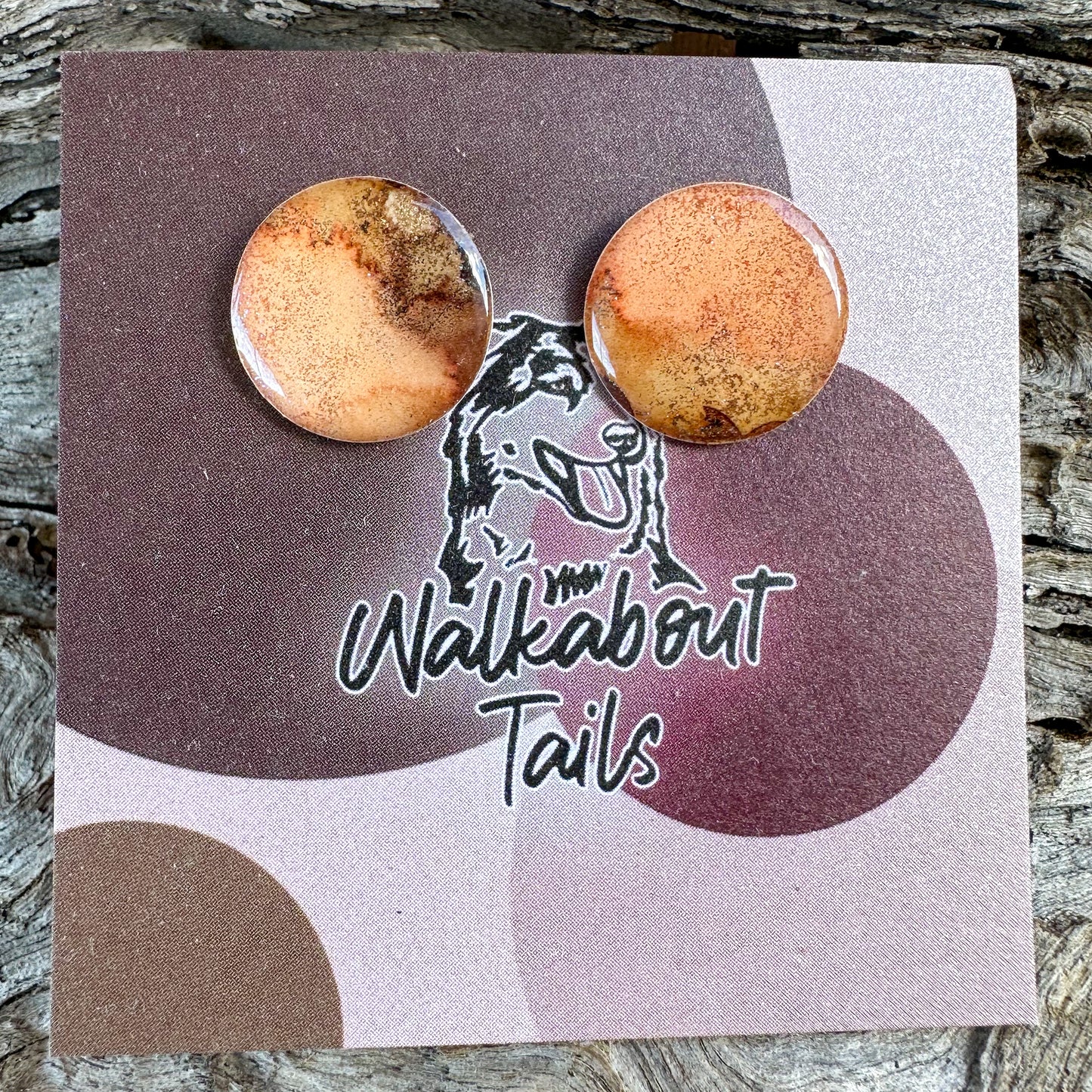 Neutral Coloured Medium Stud Earrings