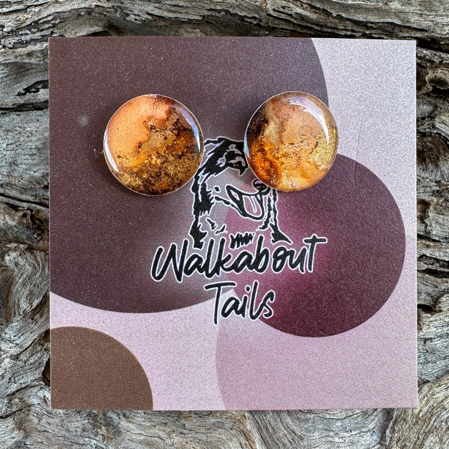Brown/Neutral Medium Stud Earrings