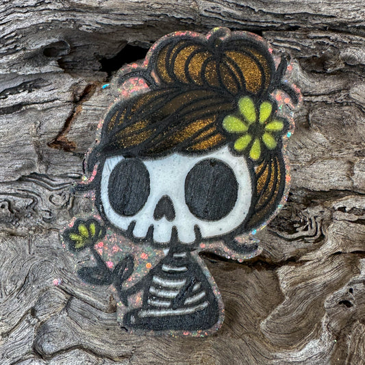 Skeleton Girl Shaped Tag