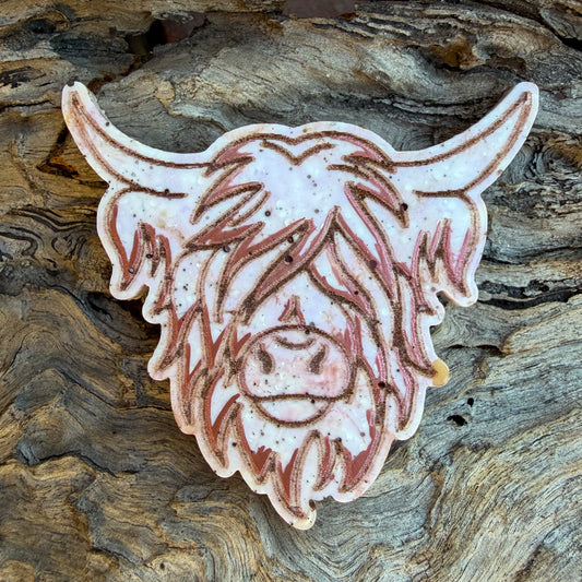 Large Highland Cow Shaped Tag