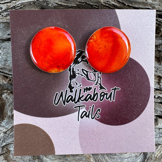 Burnt Orange/Caramel Large Stud Earrings