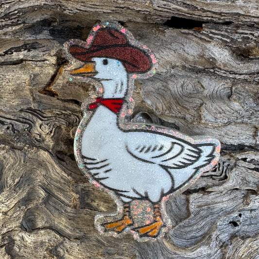 Cowboy Goose Shaped Tag