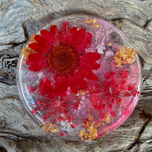 XL Circle Pressed Flower Tag