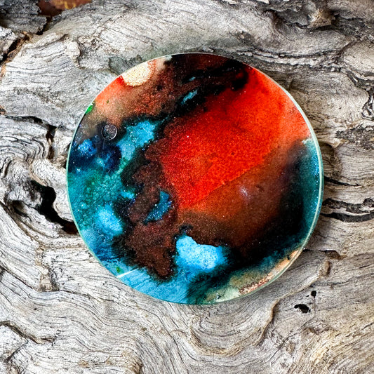 XL Circle Water Colour Tag