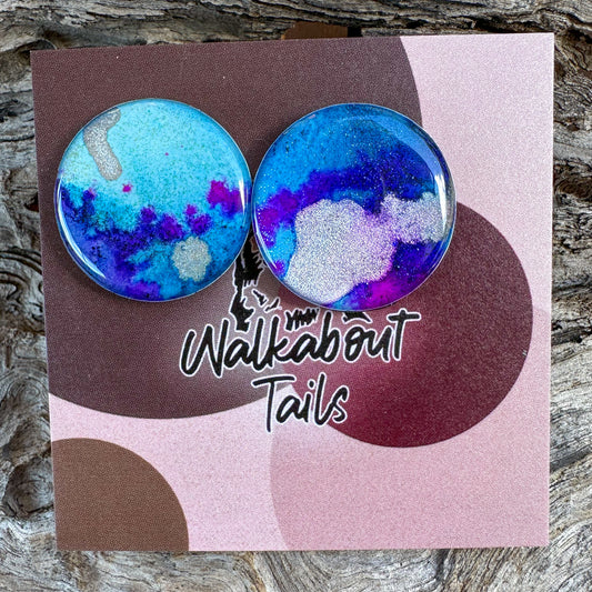 Blue/Purple Statement Stud Earrings