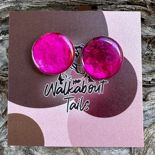 Magenta Large Stud Earrings