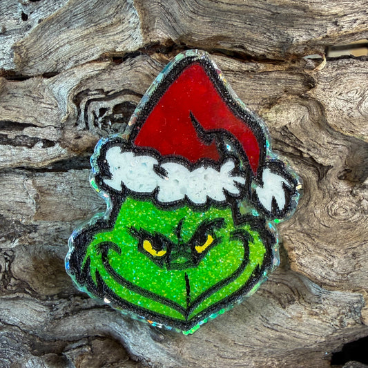 Small Grinch Shaped Tag