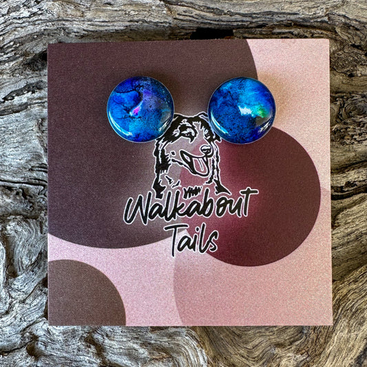 Deep Blue Small Stud Earrings