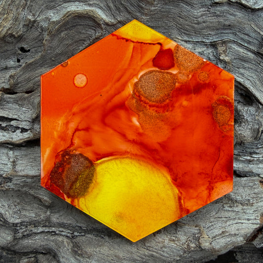 XL Hexagon Watercolour Tag