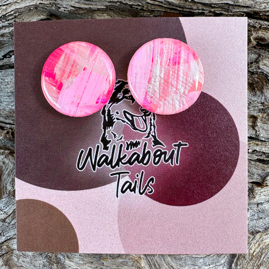 Brushed Pink Large Stud Earrings