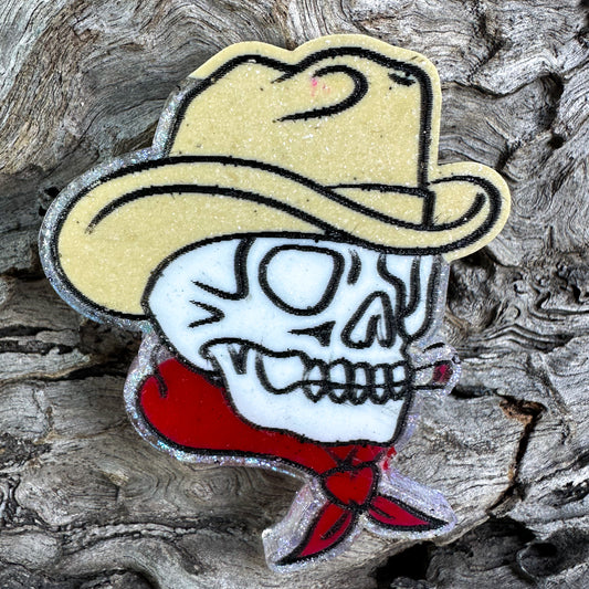 Cowboy Skeleton Shaped Tag